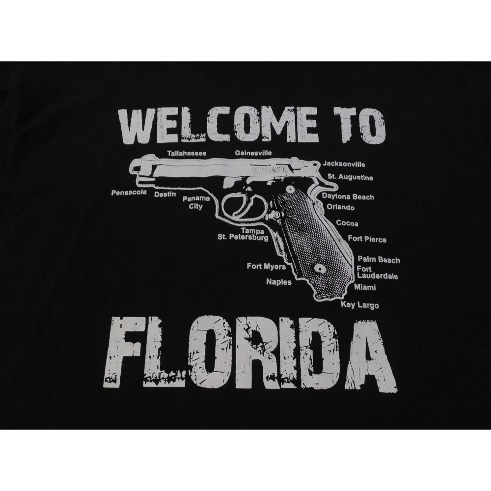 Welcome To Florida Pro Gun Rights Florida Map Men's‎ XL T-shirt Delta Pro Weight